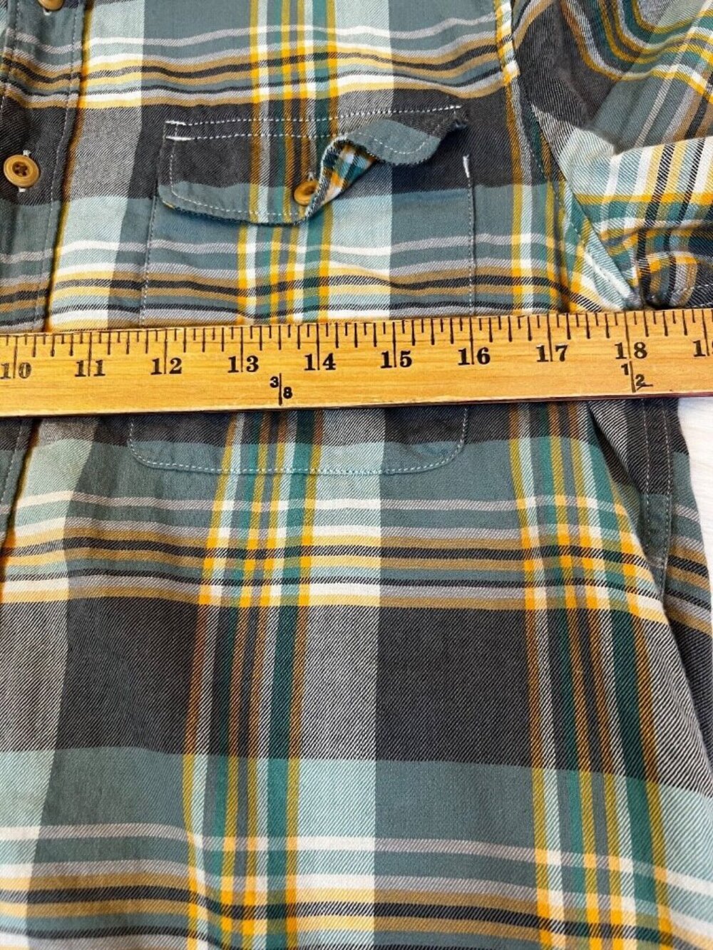 Lucky Brand Womens Button Down Shirt Sm Blue Long Sleeve Plaid Cotton Two Pocket - Picture 4 of 6